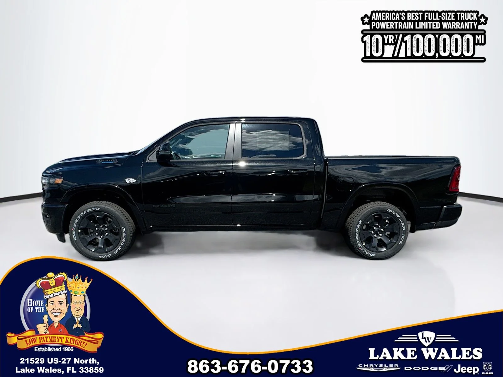 New 2026 Diamond Black Crystal Pearl-Coat Exterior Paint RAM BIG HORN image 3
