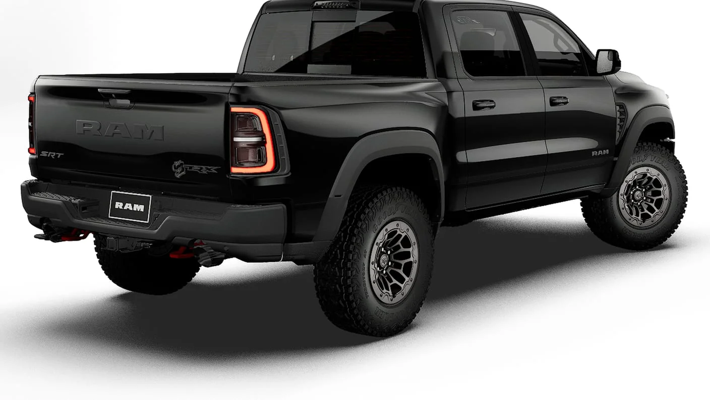 New 2027 Diamond Black Crystal Pearl-Coat Paint RAM TRX image 2