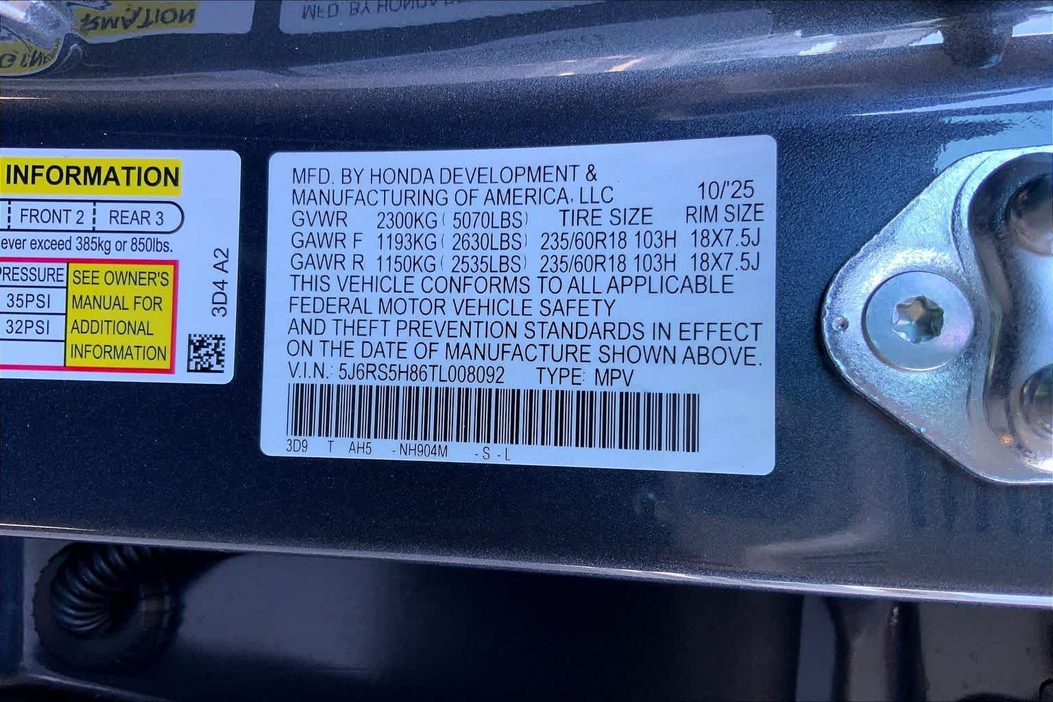 New 2026 Meteorite Gray Metallic Honda 2WD Sport-L Hybrid image 18