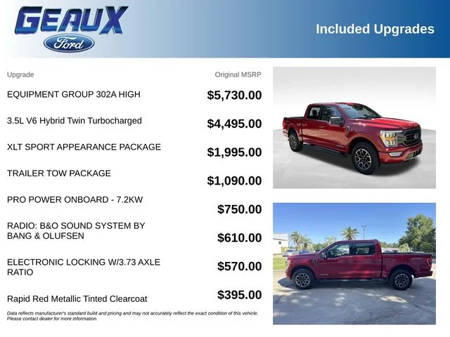 Used 2021 Rapid Red Metallic Tinted Clearcoat Ford XLT image 5