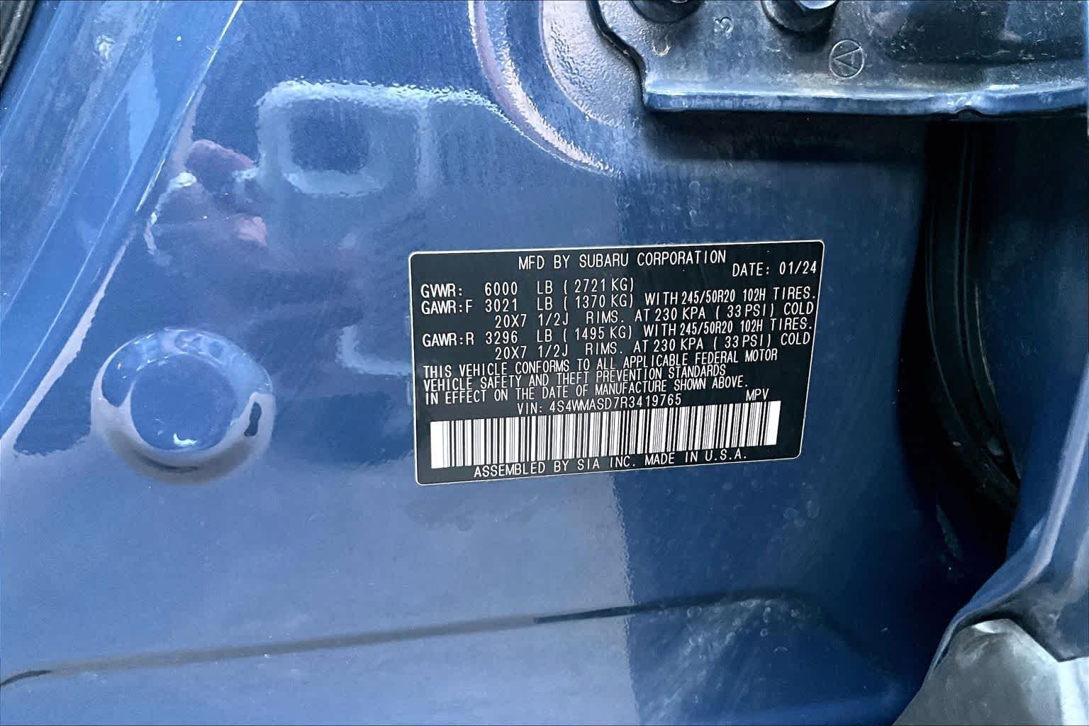 Used 2024 Cosmic Blue Pearl Subaru Limited image 34