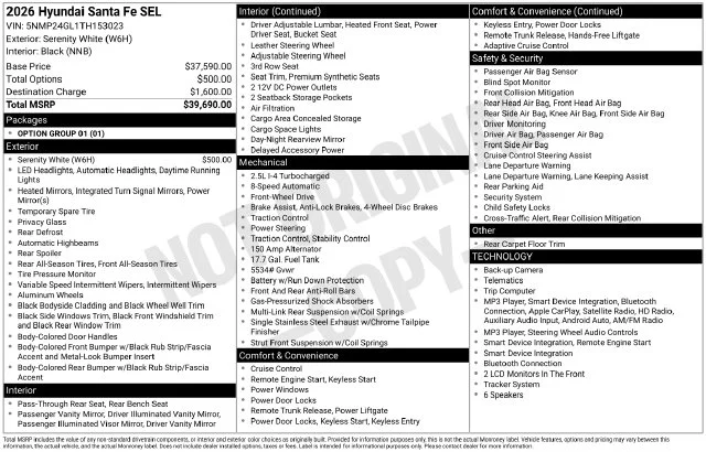 Used 2026 White Hyundai SEL image 45
