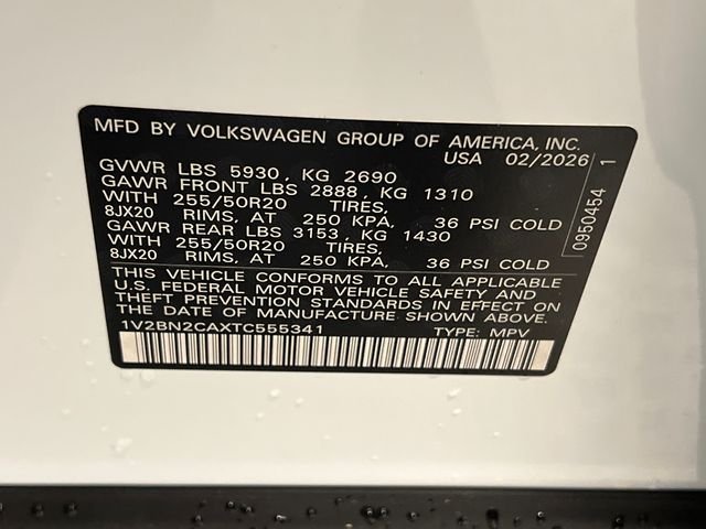 New 2026 White Volkswagen 2.0T SEL image 22