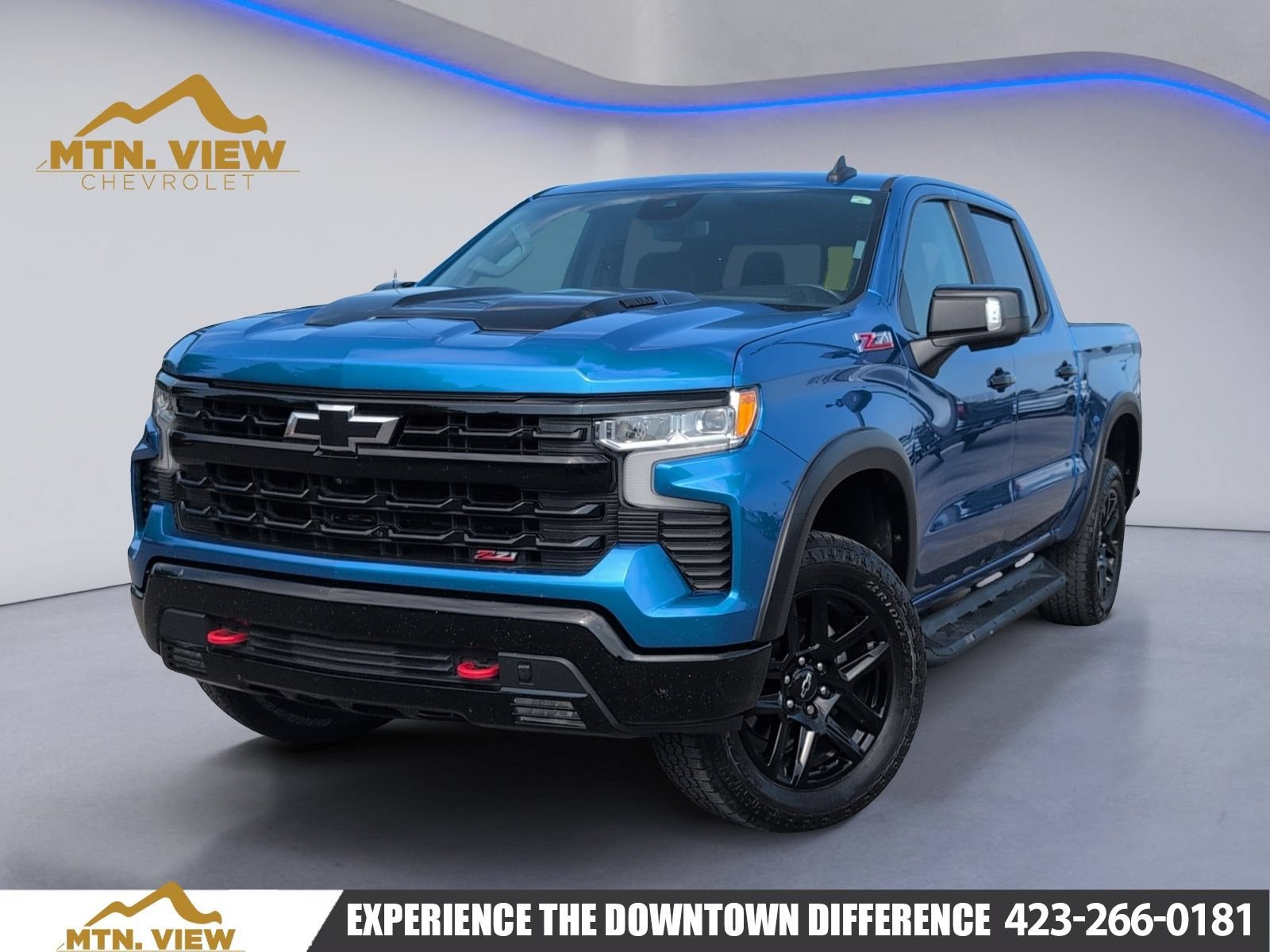 Used 2022 GLACIER BLUE METALLIC Chevrolet LT Trail Boss image 1