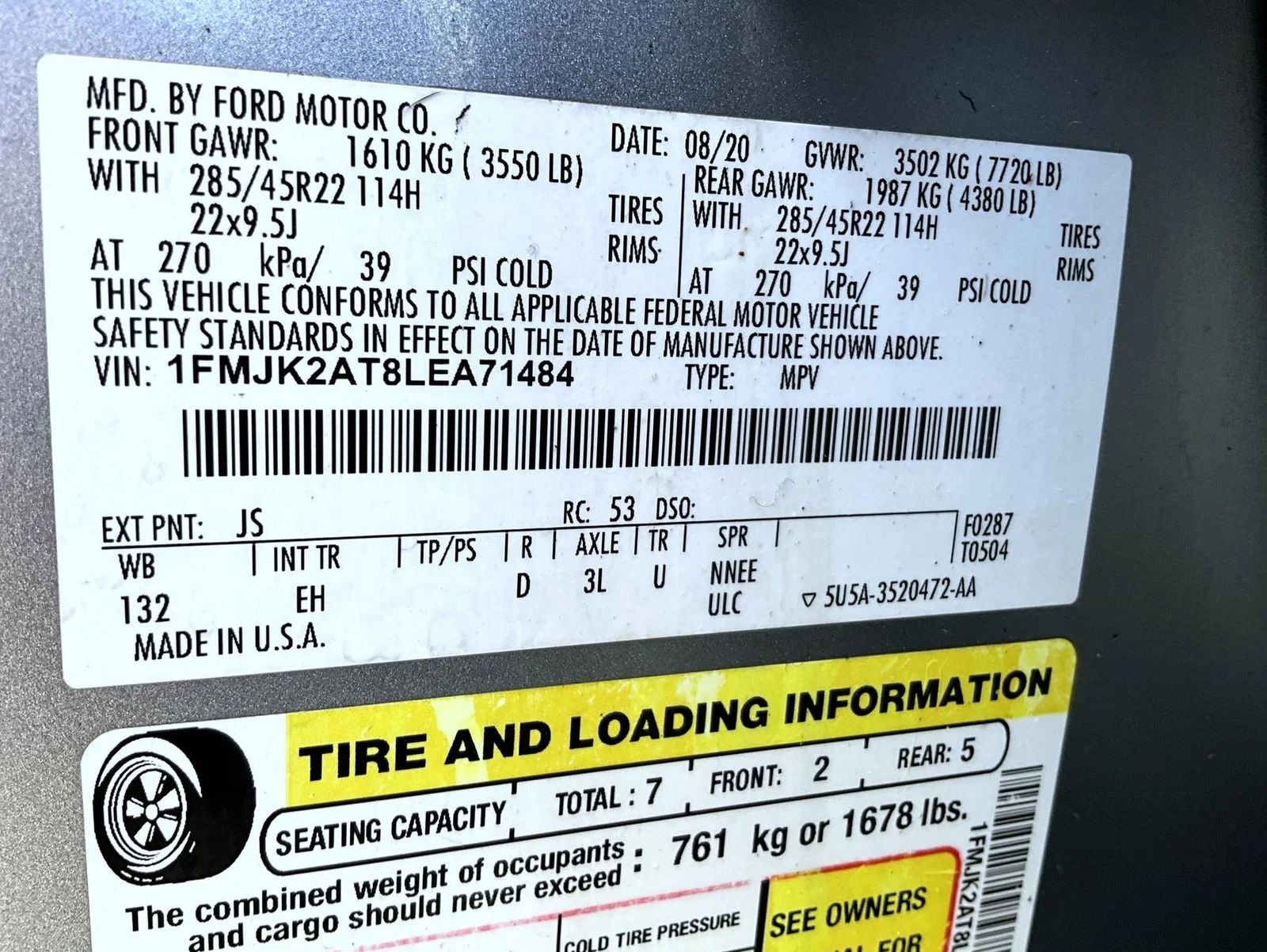 Used 2020 Silver Ford Limited image 29