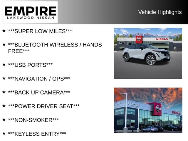 Used 2024 Nissan ARIYA Engage+ with VIN JN1DF0BB0RM734824 for sale in Lakewood, CO