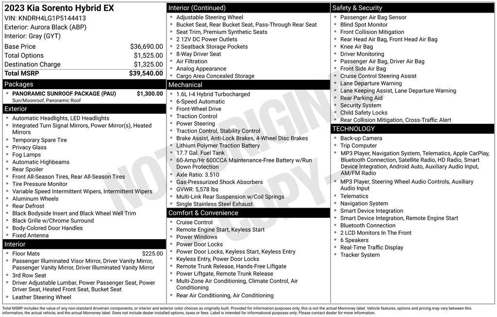 Used 2023 Aurora Black Kia EX image 3