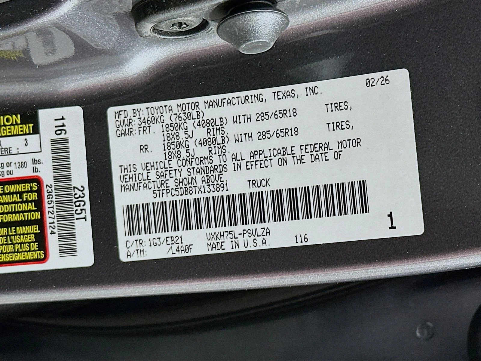 New 2026 Magnetic Gray Metallic Toyota Tundra TRD Pro image 34