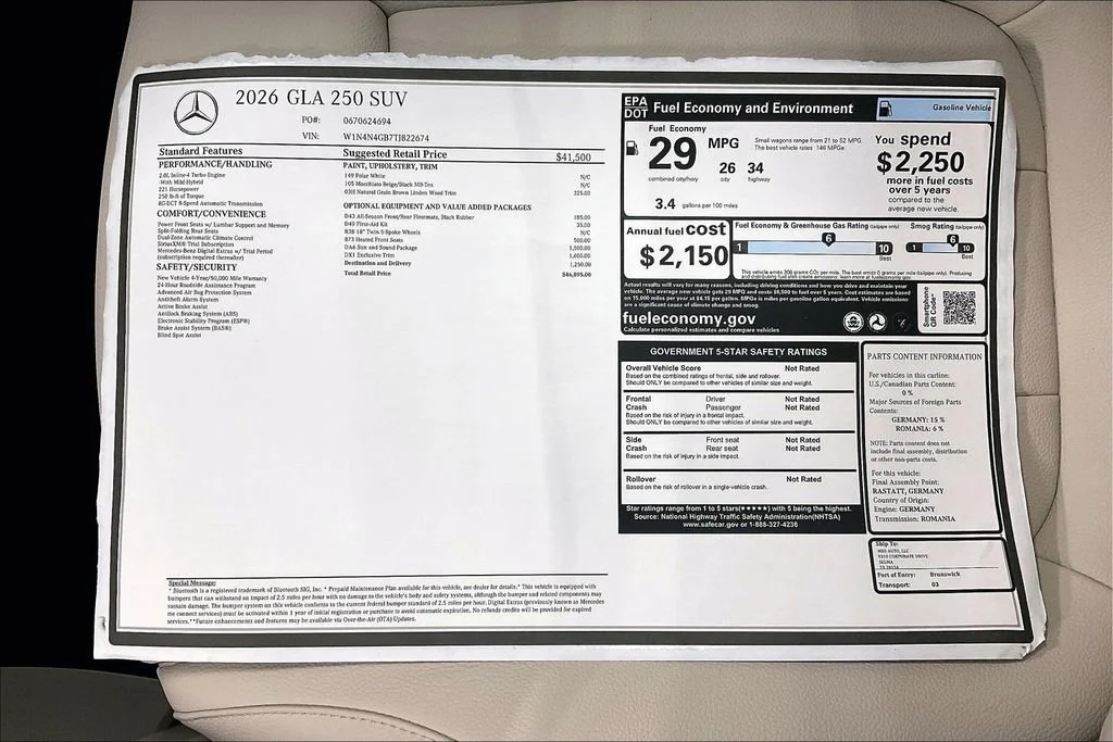 New 2026 Polar White Mercedes-Benz GLA 250 image 31