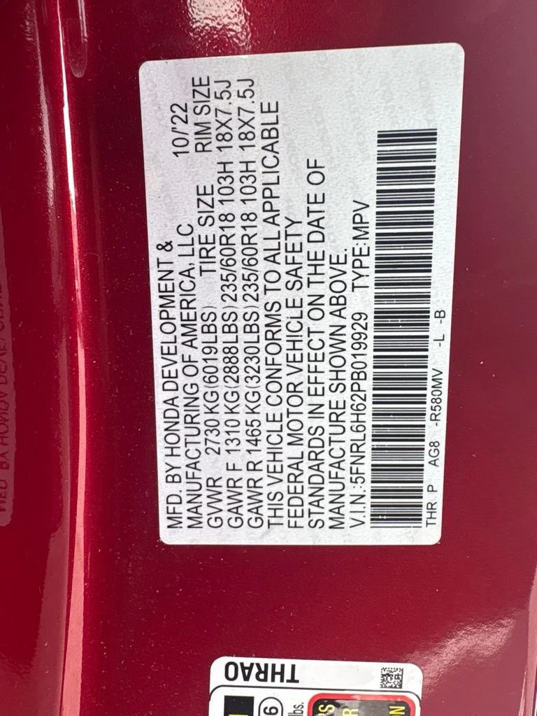 Certified Used 2023 Radiant Red Metallic II Honda EX-L image 15