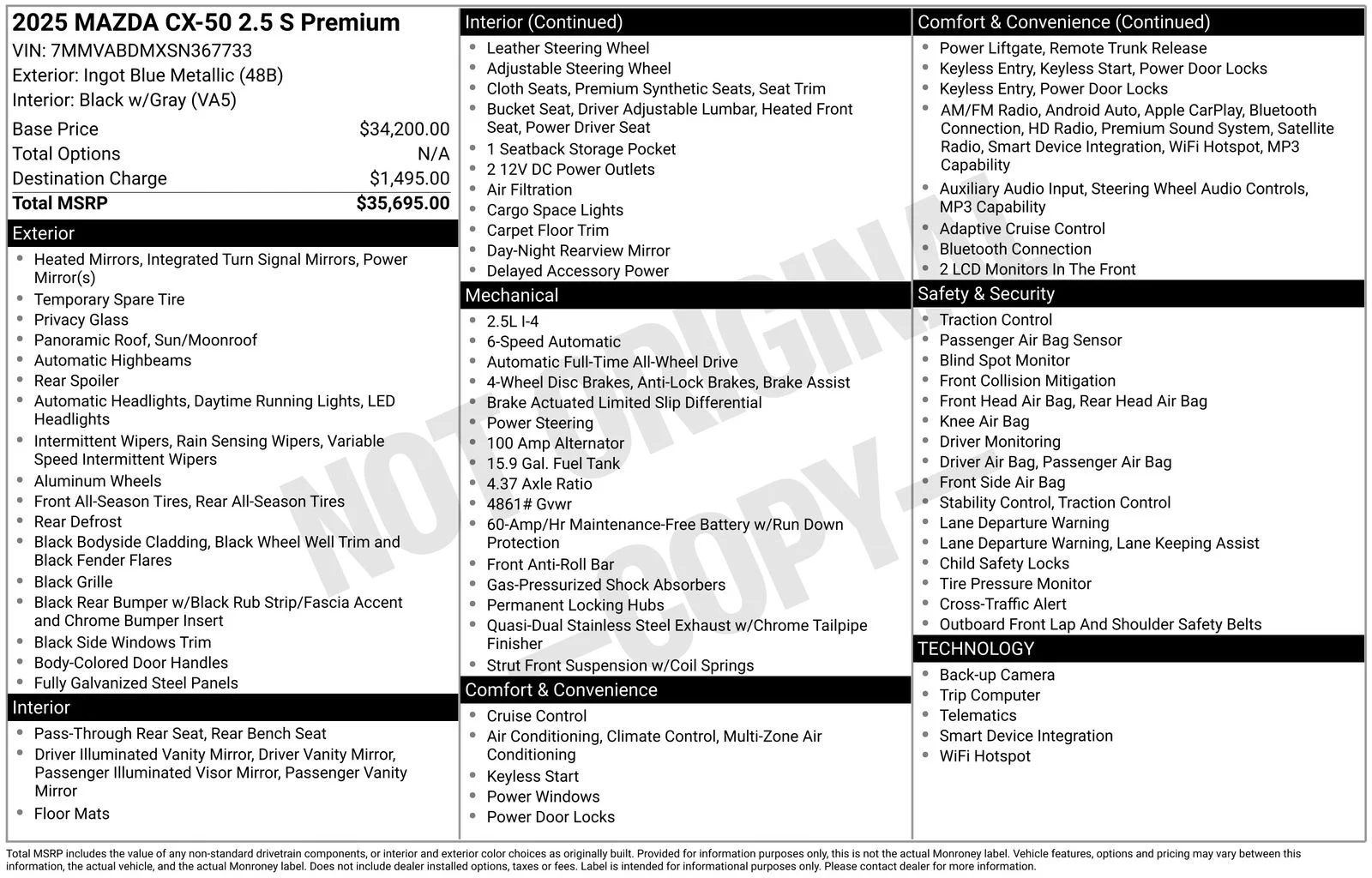 Certified Used 2025 Ingot Blue Metallic Mazda 2.5 S Premium Package image 14