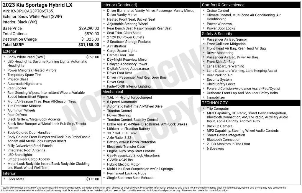 Certified Used 2023 White Kia LX image 12