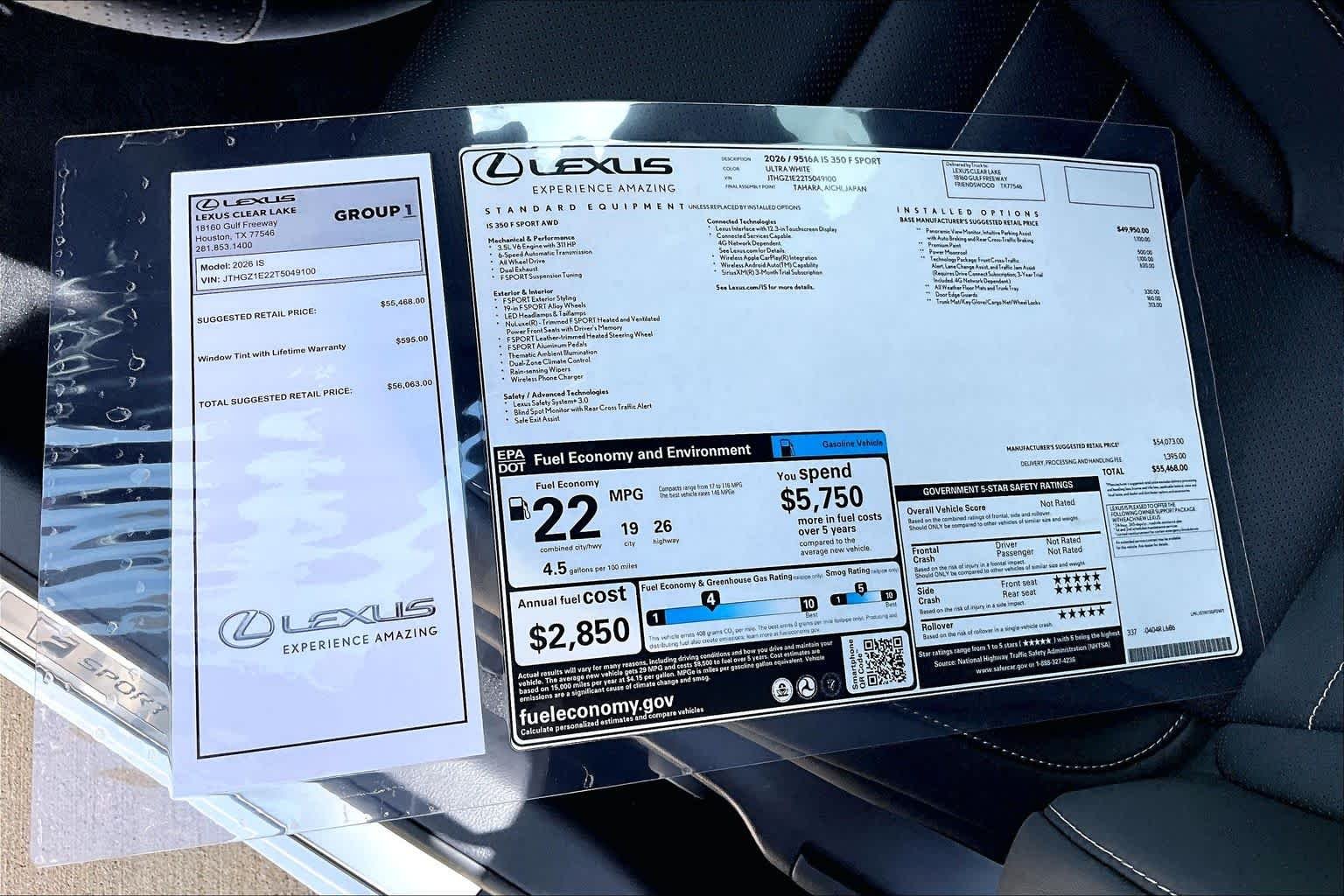 New 2026 Ultra White Lexus F SPORT AWD image 21
