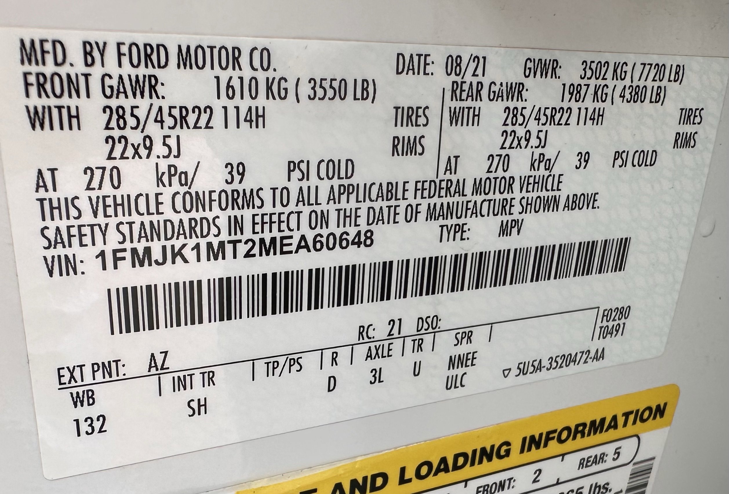 Certified Used 2021 Star White Metallic Tri-Coat Ford Platinum image 36