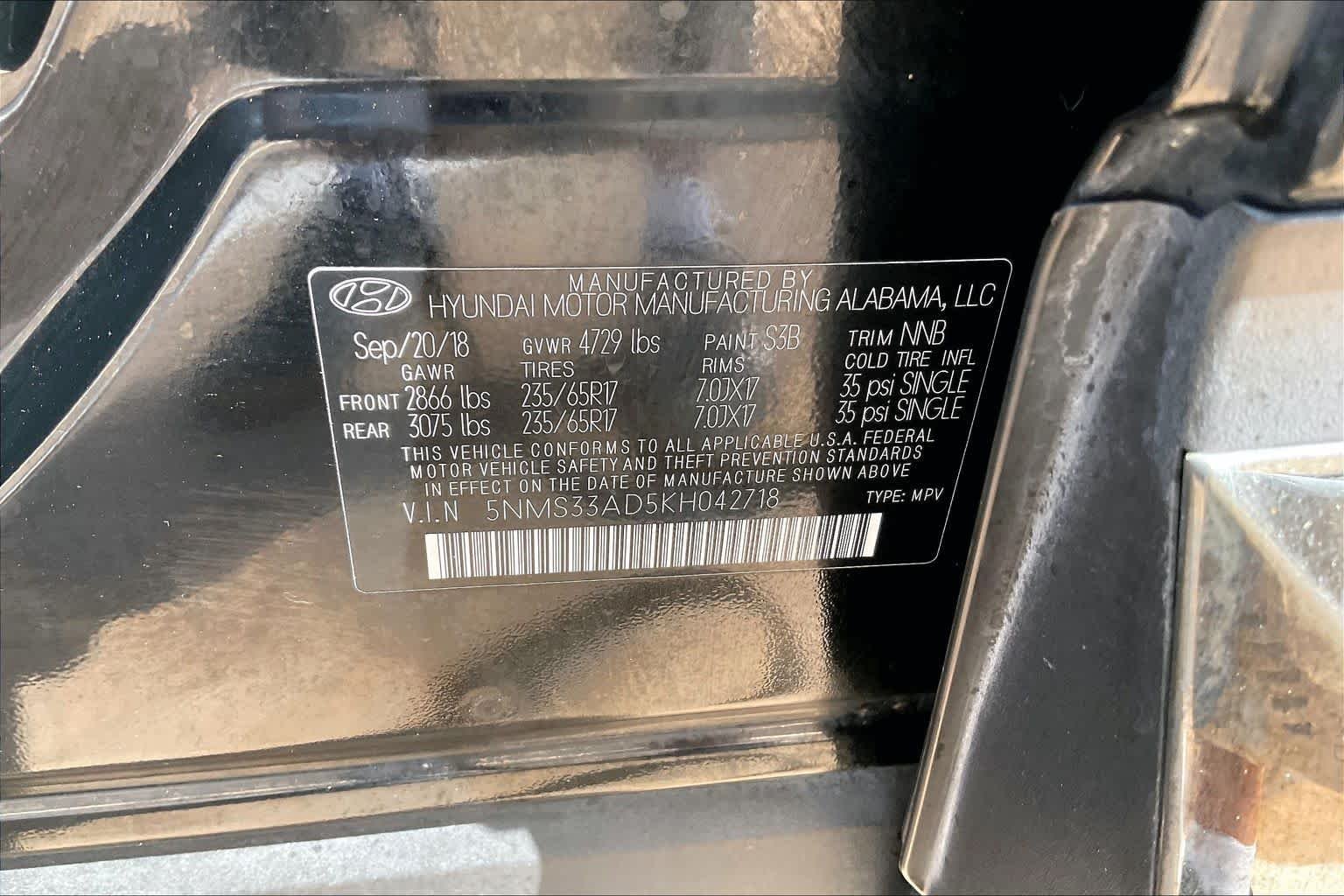 Used 2019 Twilight Black Hyundai SEL image 31