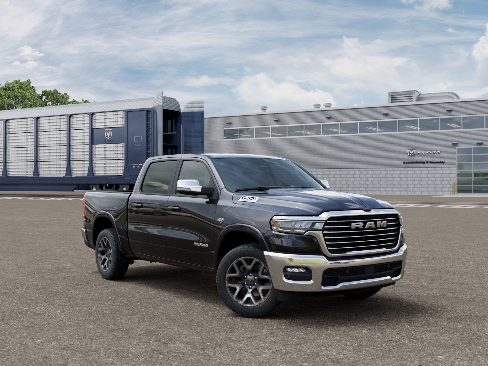 New 2026 Diamond Black Crystal Pearl-Coat Exterior Paint RAM Laramie image 3