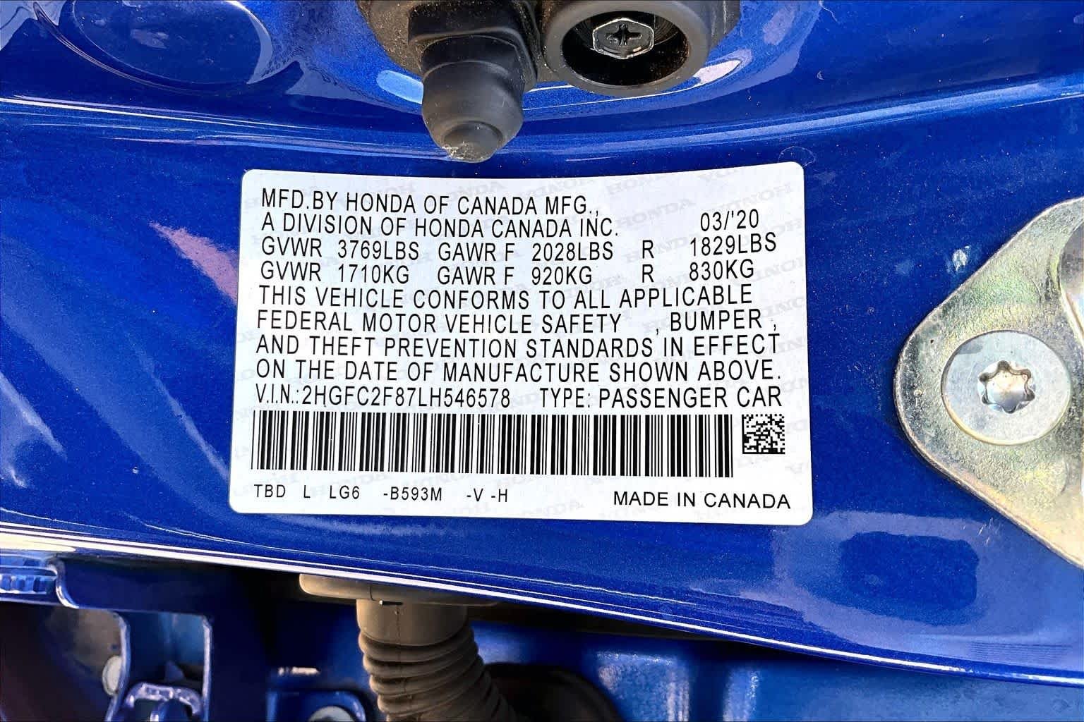 Used 2020 Aegean Blue Metallic Honda Sport image 34