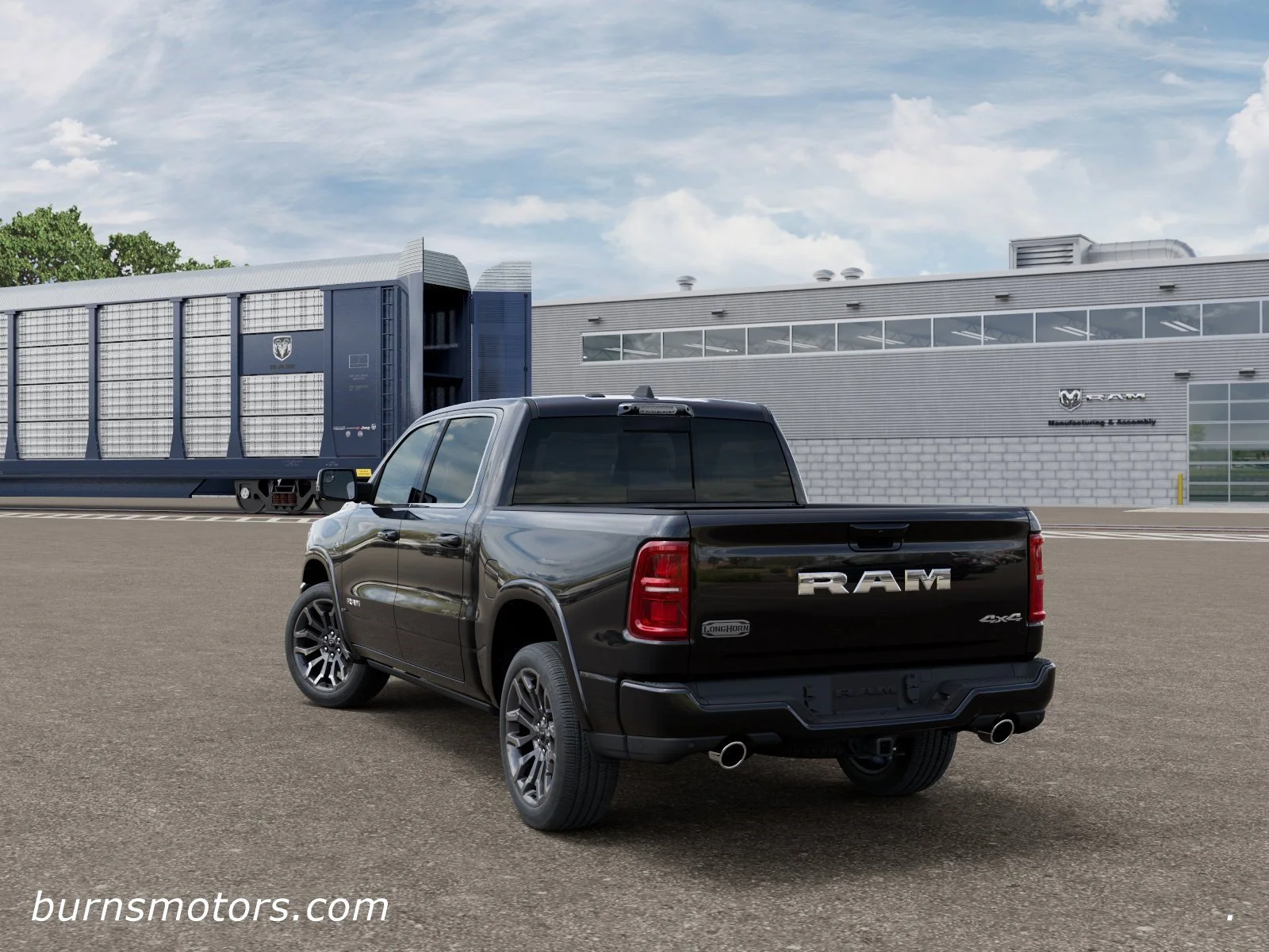 New 2026 Diamond Black Crystal Pearl-Coat Exterior Paint RAM Longhorn image 3