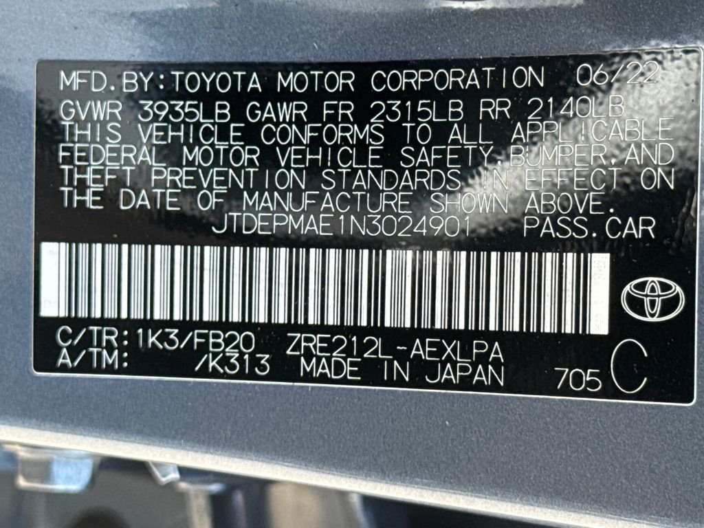 Used 2022 Gray Toyota LE image 30