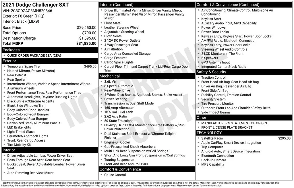 Used 2021 Green Dodge SXT image 6