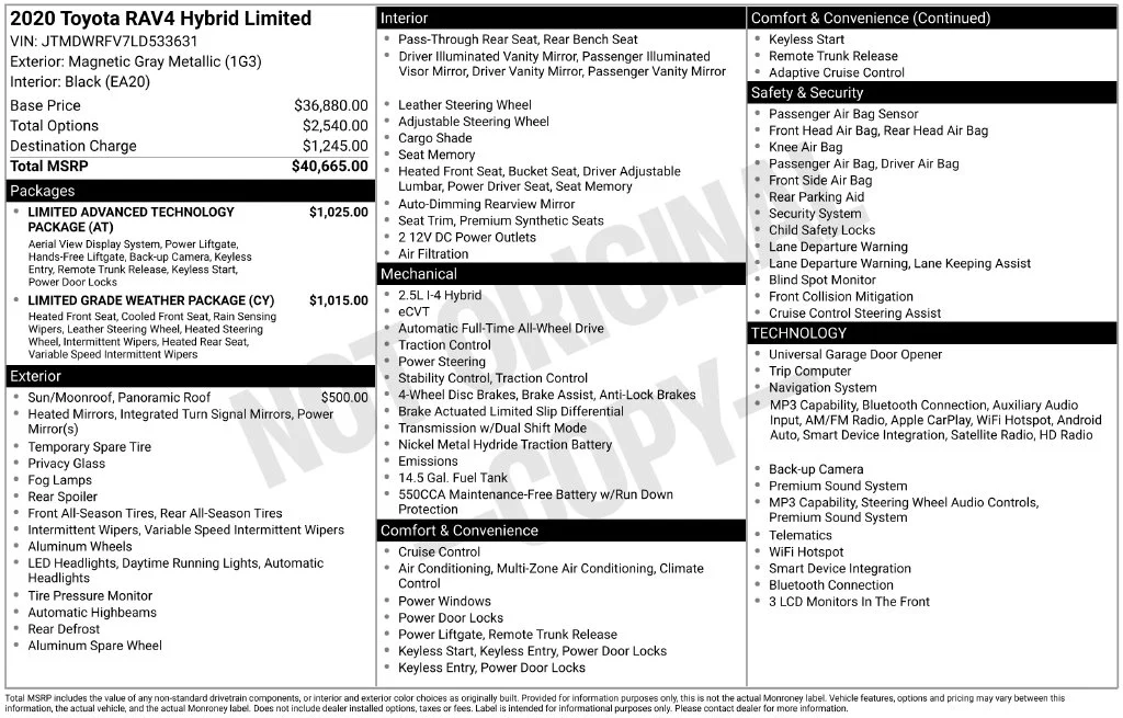 Used 2020 Magnetic Gray Metallic Toyota Limited image 44