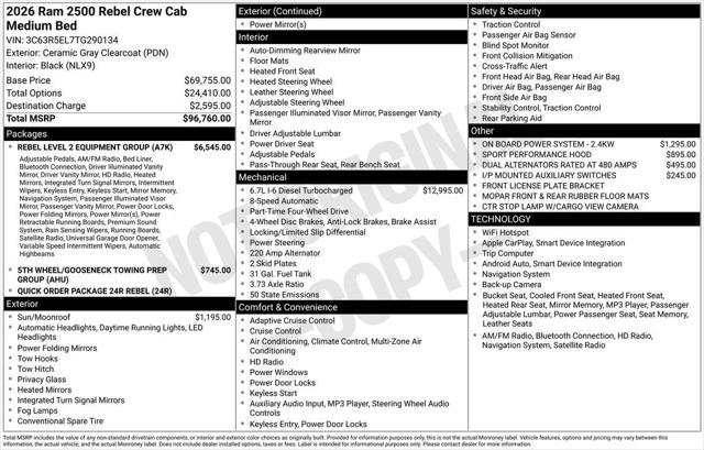 New 2026 Ceramic Gray Clear-Coat Exterior Paint RAM REBEL image 3