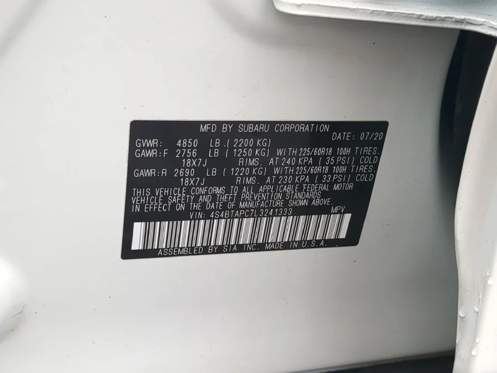 Used 2020 White Subaru Touring image 38