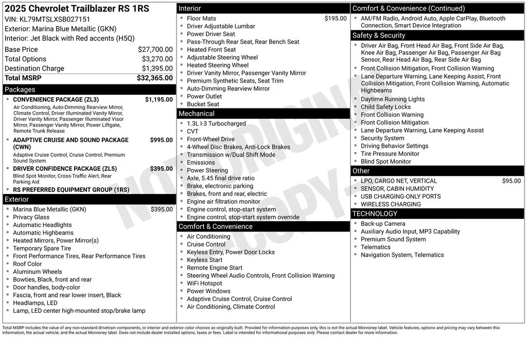 Certified Used 2025 Marina Blue Metallic Chevrolet RS image 62