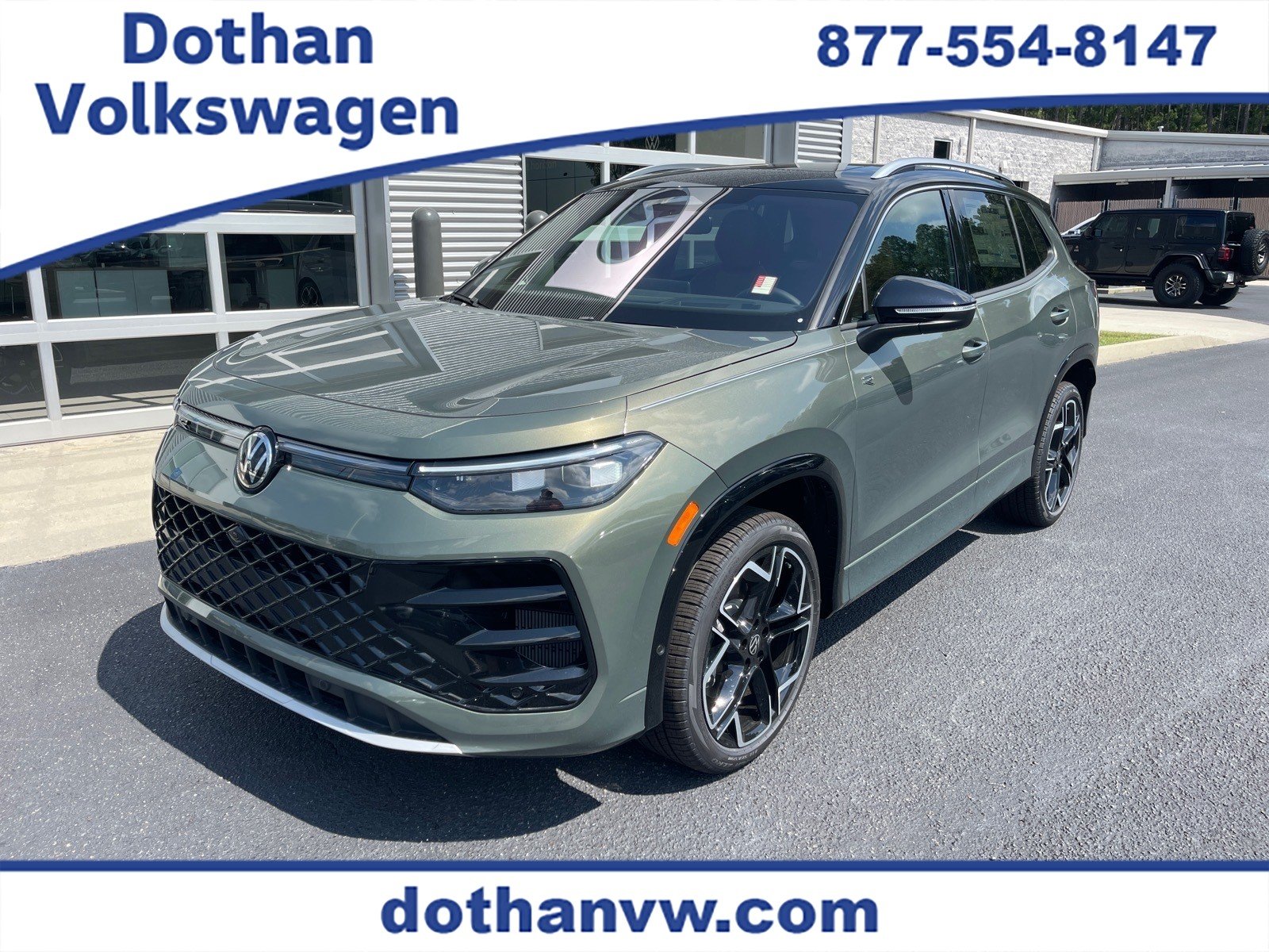 New 2026 Avocado Green W/ Deep Black Roof Volkswagen SEL R-Line Turbo 4Motion image 1
