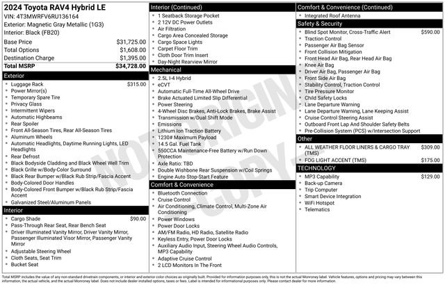 Certified Used 2024 Gray Toyota LE image 7