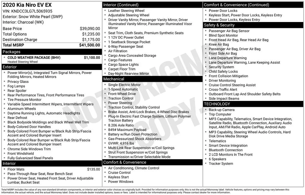 Used 2020 White Kia EX image 6
