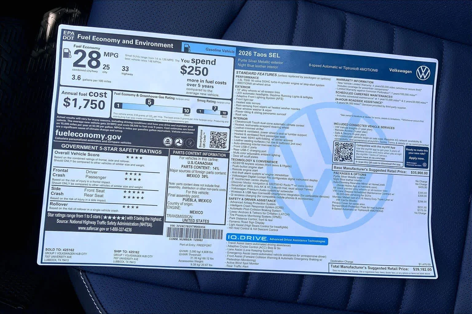 New 2026 Pyrite Silver Metallic Volkswagen SEL image 22