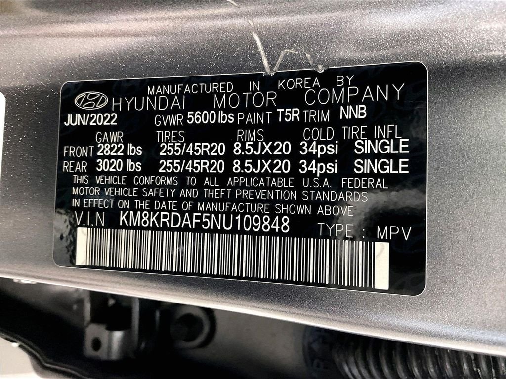 Used 2022 Gray Hyundai Limited image 36