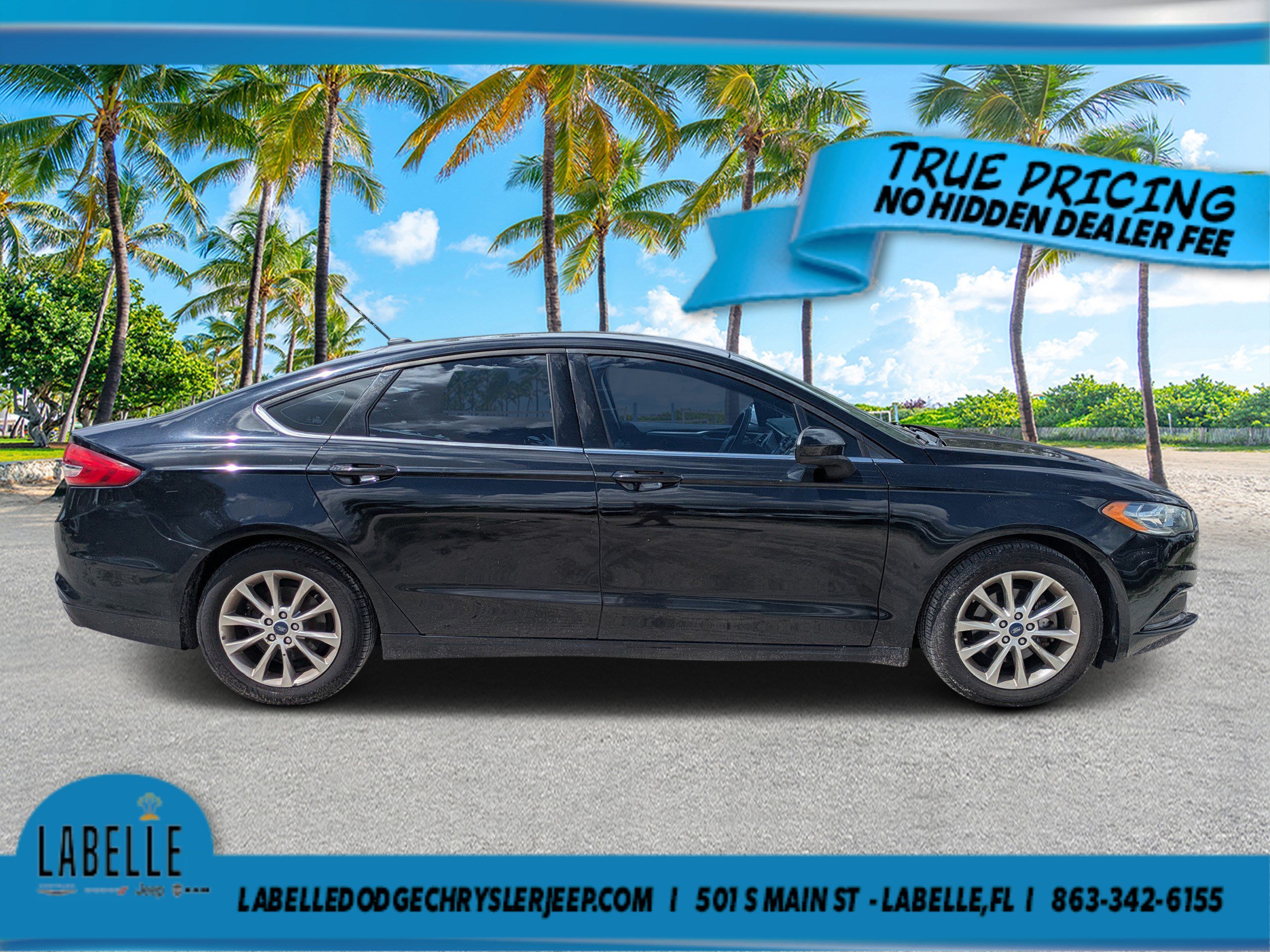 Used 2017 Ford Fusion SE with VIN 3FA6P0H75HR163087 for sale in LaBelle, FL