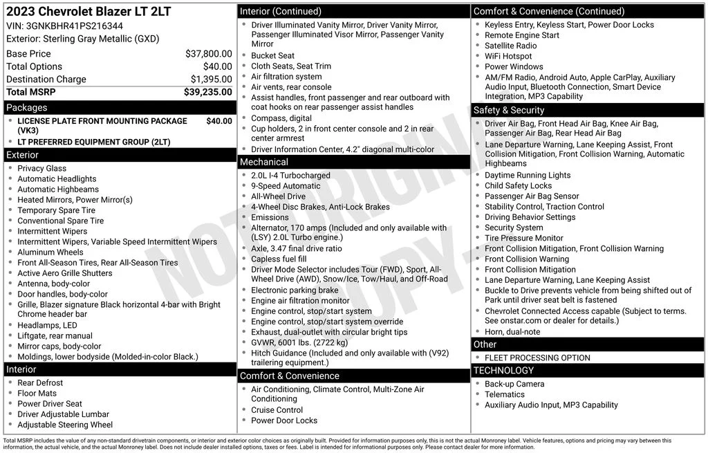 Certified Used 2023 Sterling Gray Metallic Chevrolet LT image 44