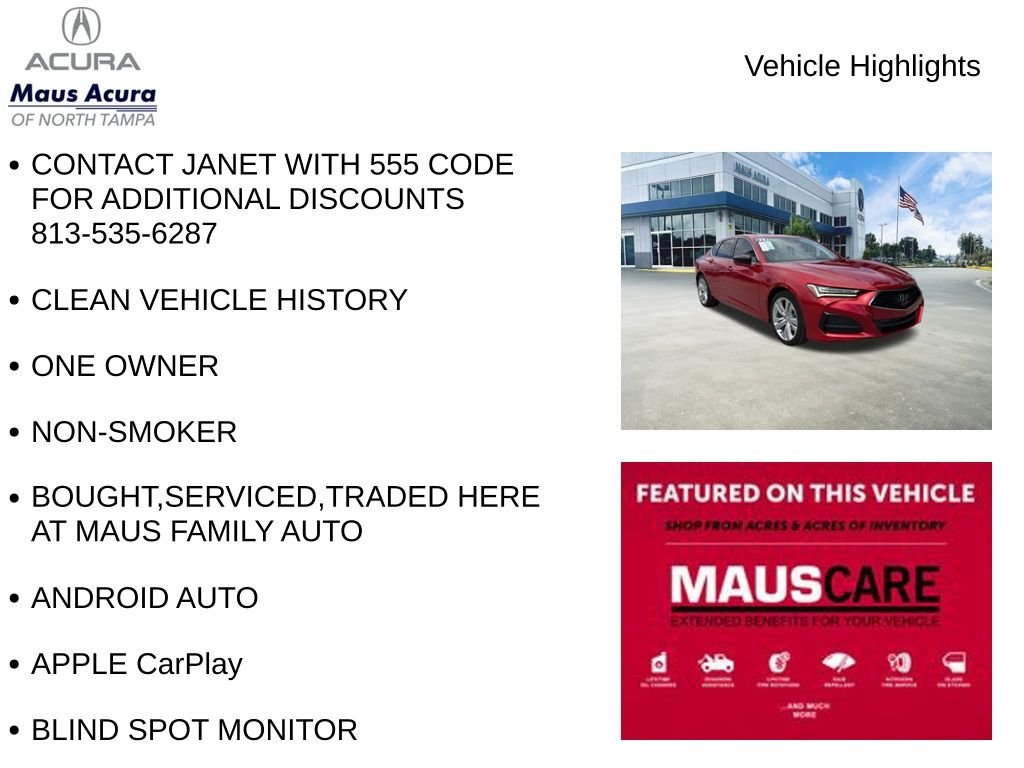 Used 2023 Performance Red Pearl Acura Technology Package image 8