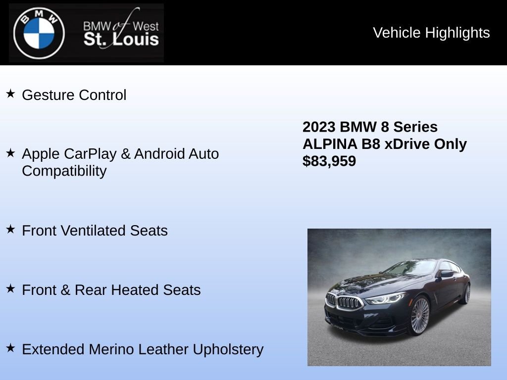 Used 2023 Black BMW ALPINA B8 xDrive image 16
