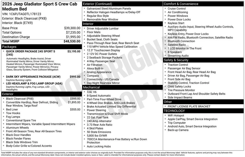 New 2026 Black Jeep Sport S image 2