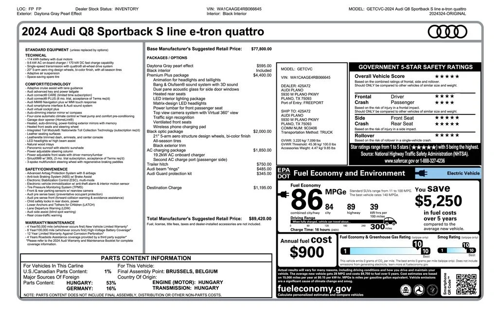 Used 2024 Gray Audi Premium Plus image 3