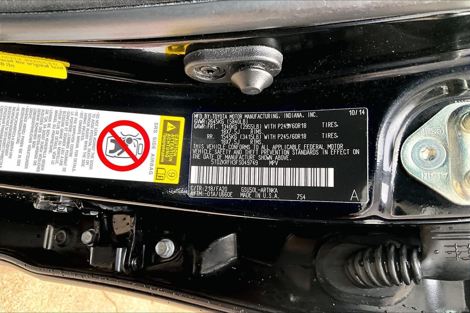 Used 2015 Attitude Black Metallic Toyota LE Plus image 33
