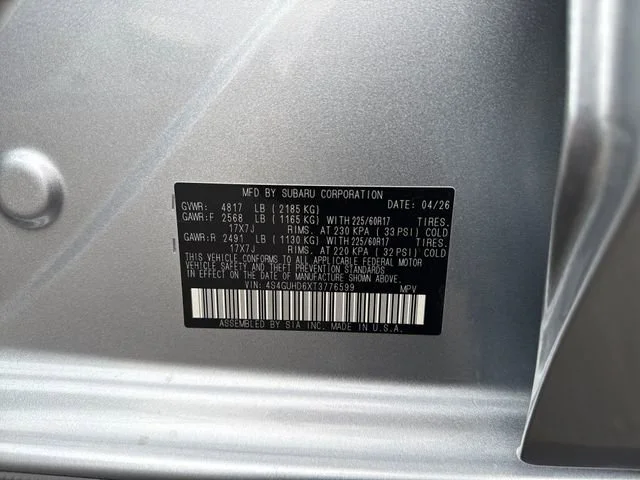 New 2026 ICE SILVER METALLIC Subaru Premium image 20