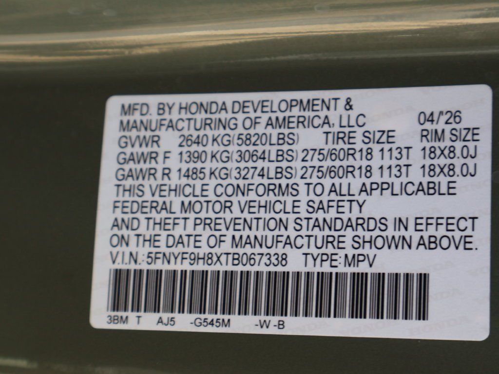 Used 2026 Green Honda TrailSport Elite Blackout image 48