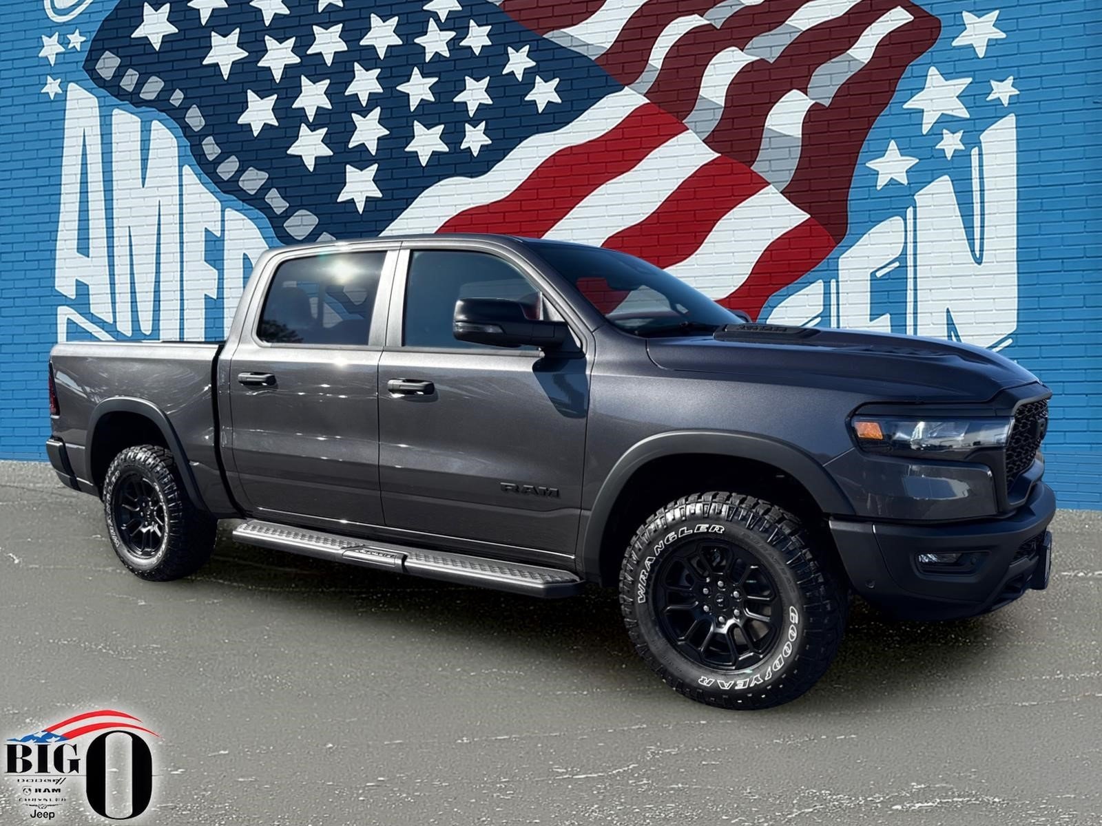 New 2026 Granite Crystal Metallic Clear-Coat Exterior Paint RAM Rebel Crew Cab 4x4 5