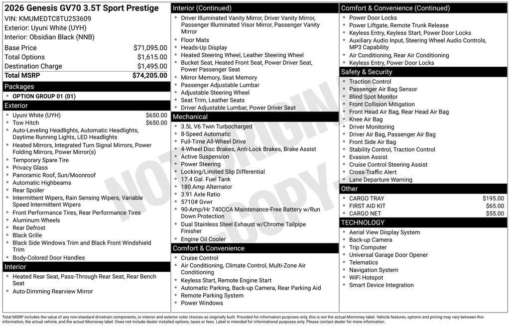 2026 GENESIS GV70 Sport Prestige - Photo 26