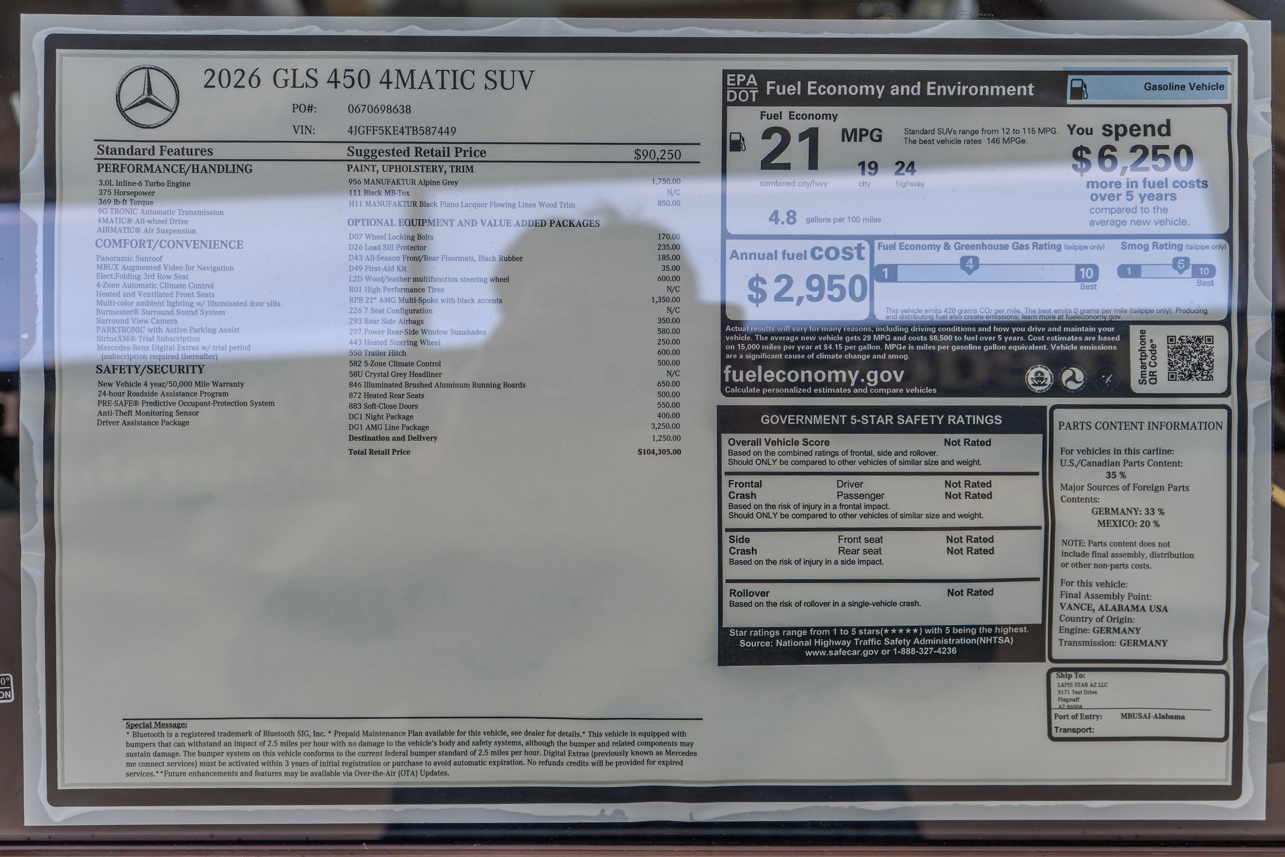 New 2026 MANUFAKTUR Alpine Grey Mercedes-Benz GLS 450 image 36
