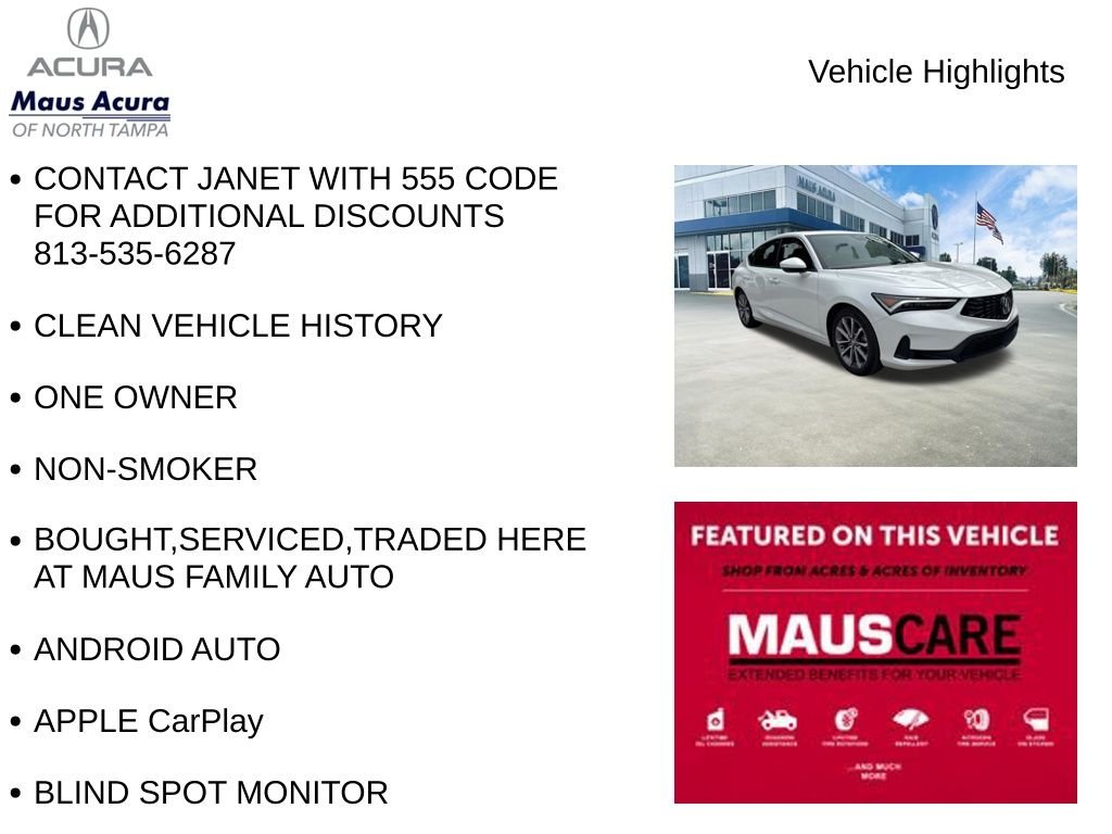 Used 2024 Platinum White Pearl Acura Base image 8