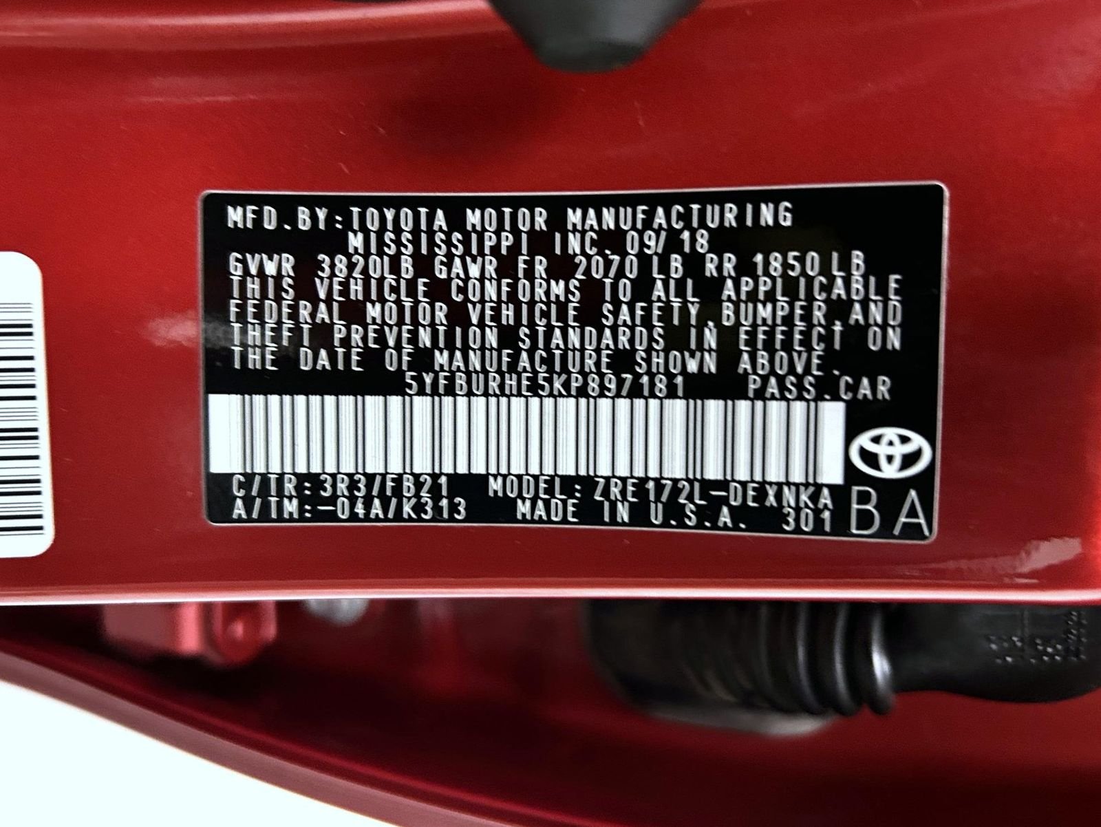 Used 2019 Red Toyota LE image 25