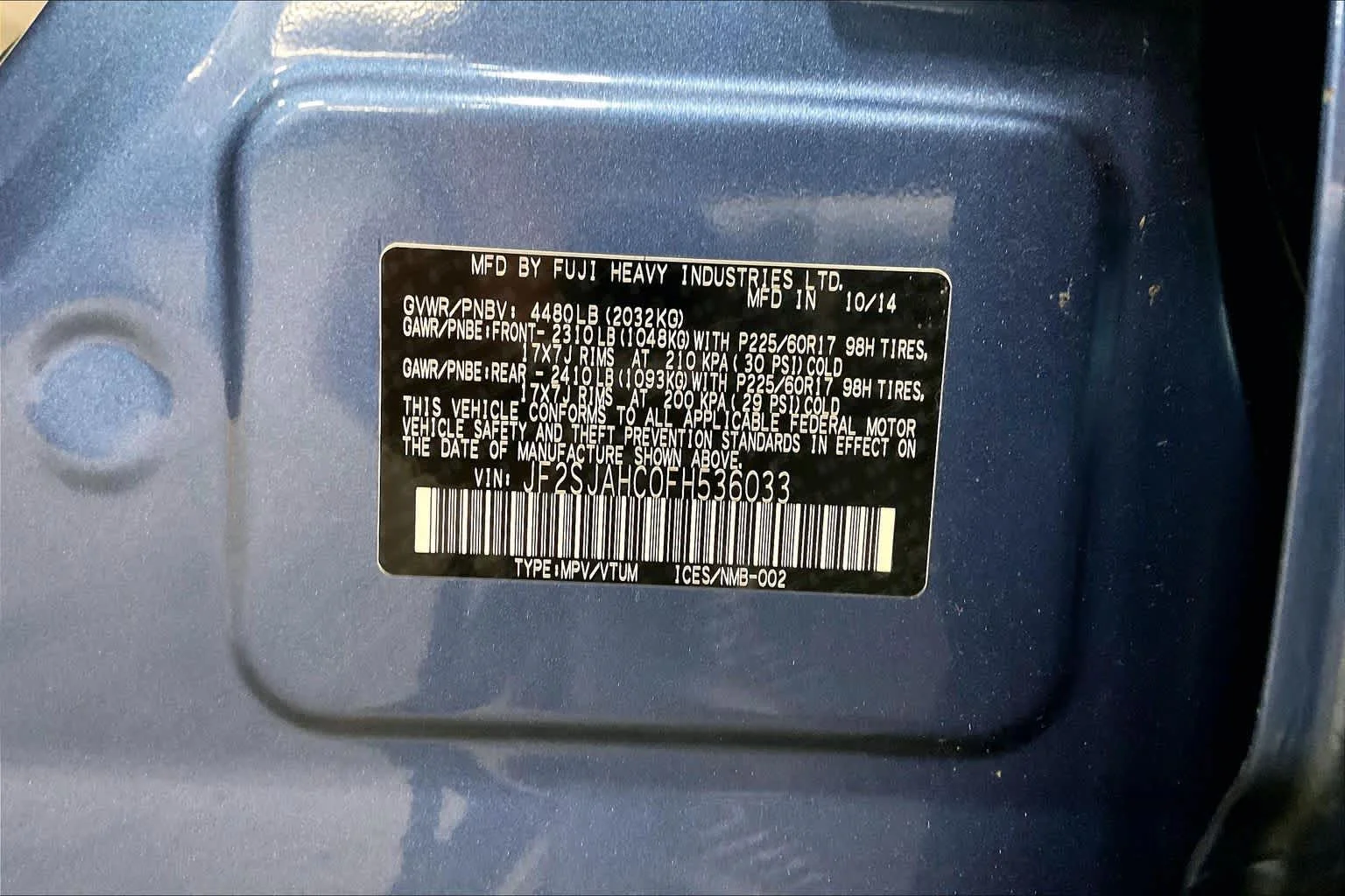 Used 2015 Quartz Blue Pearl Subaru 2.5i Limited image 36
