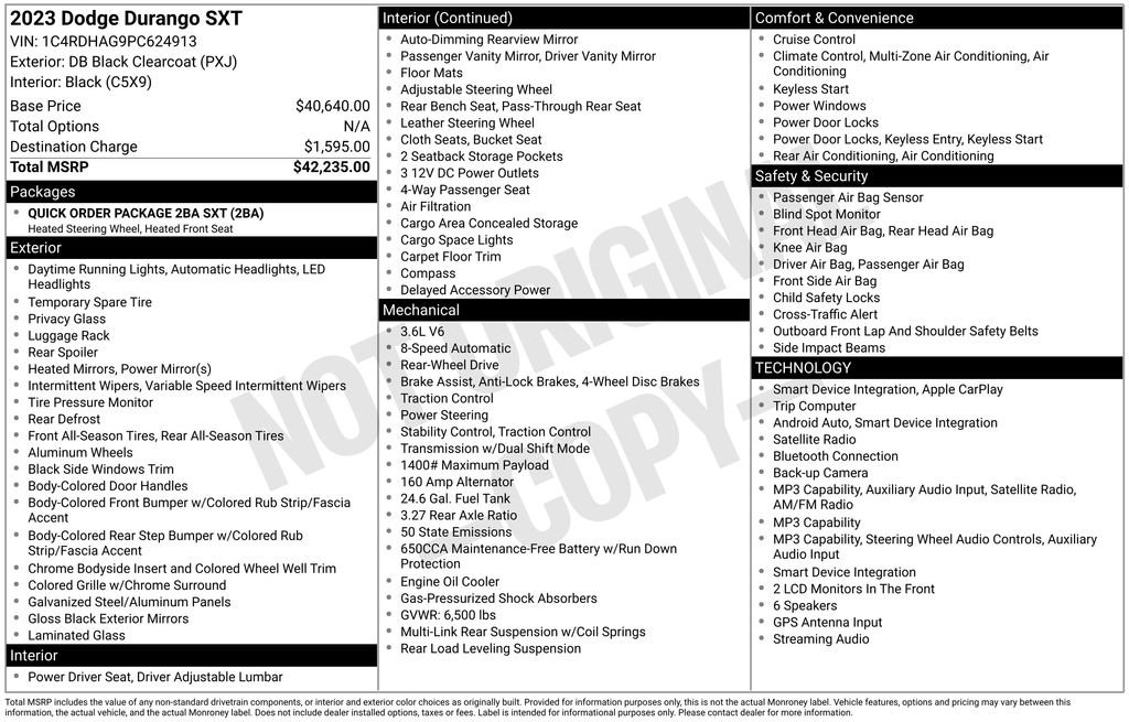 Used 2023 Black Dodge SXT image 11