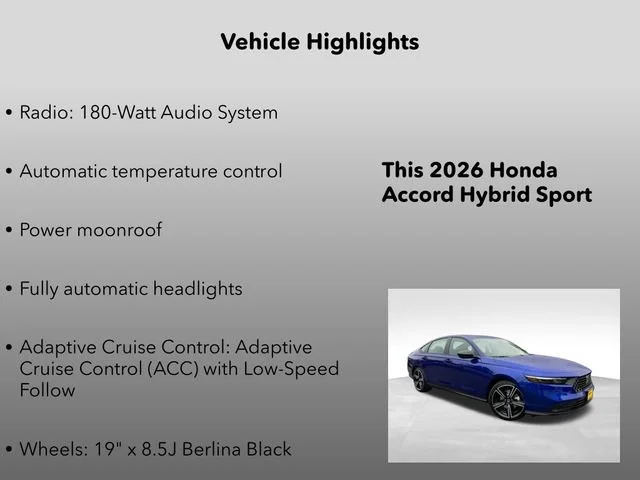 New 2026 Still Night Pearl Honda Sport image 5
